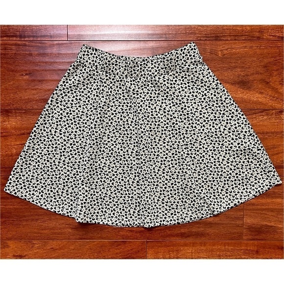 NWT ZARA 90s Leopard Cheetah Knit High Waist A-Line Skater Circle Mini Skirt S - Picture 4 of 7